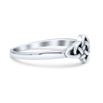 Classic Triquetra Endless Celtic Knot Modern Design Oxidized Band